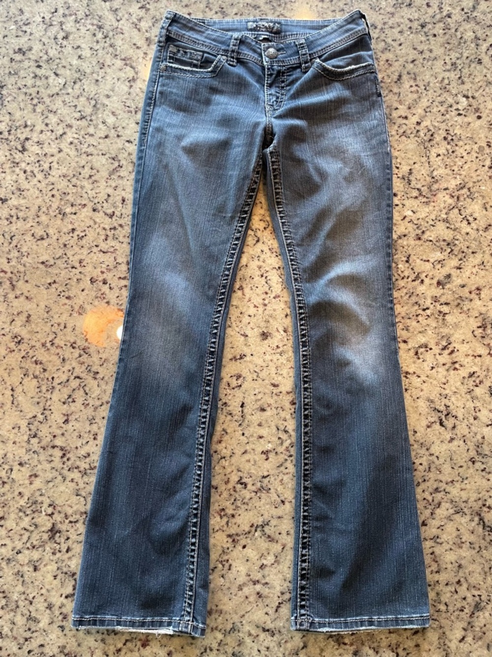 Women’s Y2K Silver “suki surplus” medium wash bootcut Jeans 28 - Picture 1 of 8